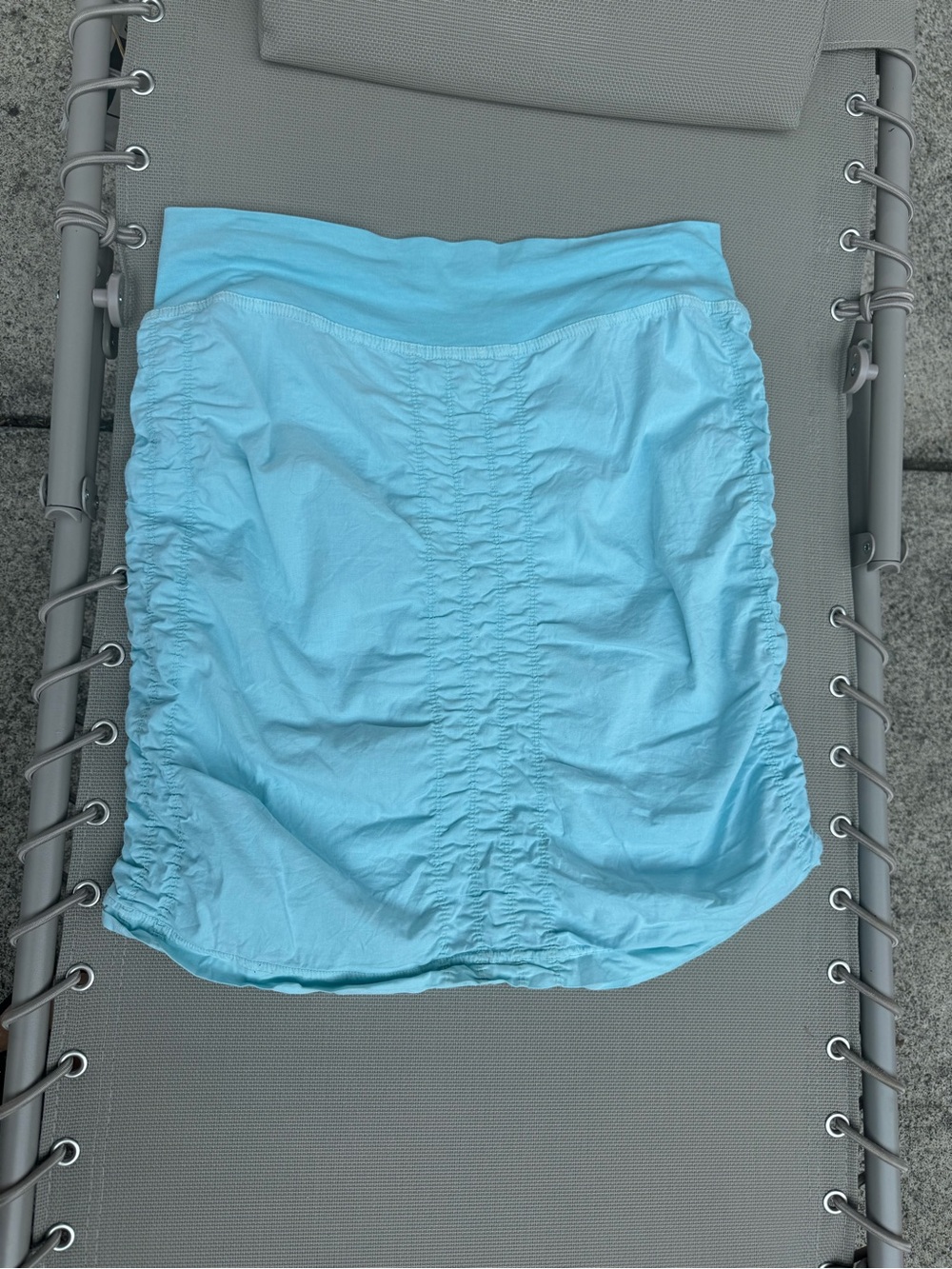 Wearables Light Blue Gathered Mini Skirt